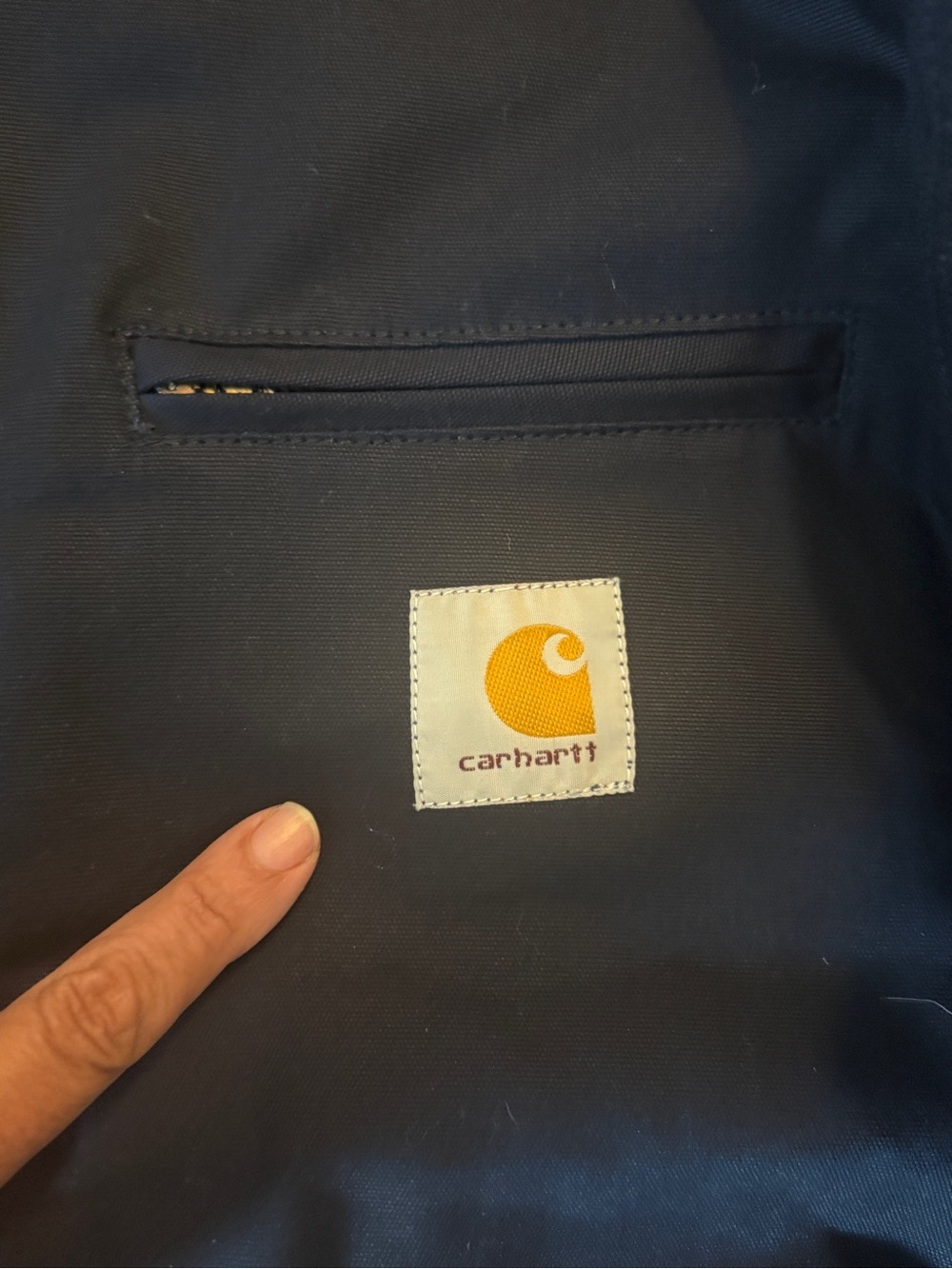 Reworked Carhartt Navy Work Jacket with White NY Patch - Picture 5 of 5